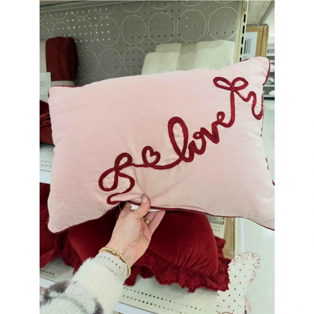 NEW Threshold Love Script Pillow